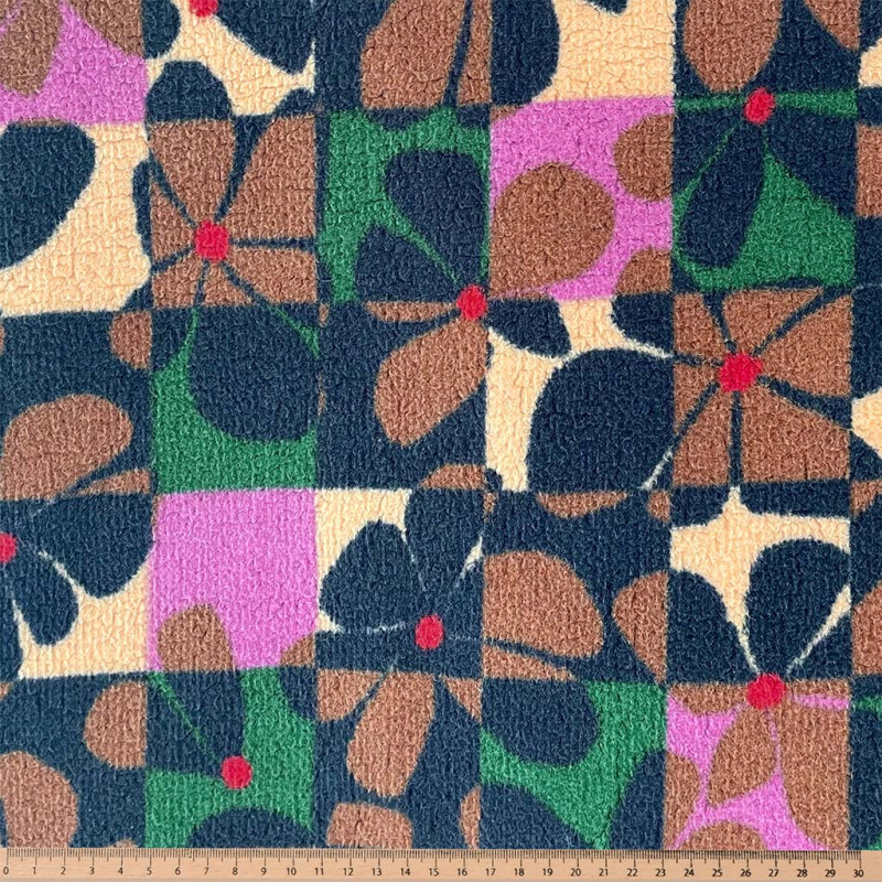 Printed Faux Shearling KEDUBO Green / Pink